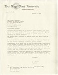 Letter from President Tomanek to Colonel Andrew K. Kuschner
