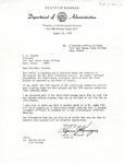 Letter, to Gerald W. Tomanek, from Louis Krueger, August 25, 1976
