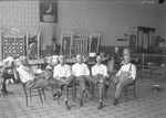 Box 12, Neg. No. 6563: Five Bald Men Sitting