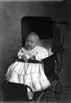 Box 13, Neg. No. 8963A: Baby Sitting Up and Smiling in a Stroller