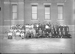 Box 19, Neg. No. Unknown: School Building and People