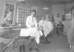 Box 19, Neg. No. Unknown: Inside a Barber Shop