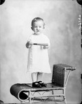 Box 36, Neg. No. 38140: Mrs. Alva Moore's Baby Standing on a Chair