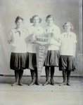 Box 38, Neg. No. 39726-R: Four Girls Holding a Banner