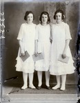 Box 41, Neg. No. 53289: Three Girls Standing with Diplomas