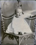 Box 43, Neg. No. 52493:  Baby Sitting on a Chair