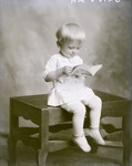 Box 43, Neg. No. 52739#R: Child on a Bench with a Book