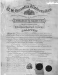 Box 5, Neg. No. 55012: Diploma for Charles Samuel Adams