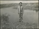 083-02: Man Standing by the Red Deer River by George Fryer Sternberg 1883-1969