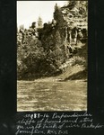 065-01: Brown Sandstone Cliffs on a River Bank by George Fryer Sternberg 1883-1969