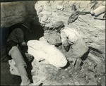 043-01: Two Men Examine a Fossil by George Fryer Sternberg 1883-1969