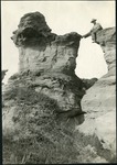049-02: Man Sitting on Rock Column by George Fryer Sternberg 1883-1969