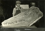 037_04: Charles W. Sternberg and Fossil Specimen by George Fryer Sternberg 1883-1969