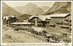 099_04: 4015--Tourist Party And Many Glacier Hotel. Glacier National Park by George Fryer Sternberg 1883-1969