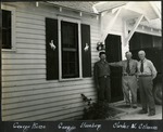 065_01: Three Men Standing Outside of a Motor Court Cabin by George Fryer Sternberg 1883-1969