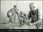 073_01: George F. Sternberg Working on an Exhibit of Monkeys by George Fryer Sternberg 1883-1969