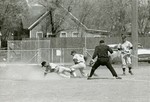 1966 Baseball Player Sliding into Base by Fort Hays State University Athletics