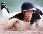 Baseball Player Sliding into Base by Fort Hays State University Athletics