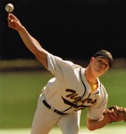 1998 Fort Hays State University Baseball Team Member Bobby Brungardt Throwing Ball by Fort Hays State University Athletics