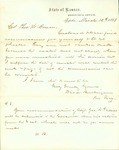 Letter enclosed with Thomas Bowen's commission