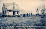 Postcard: Moving Mrs. Metcalf House, Oberlin, Kansas