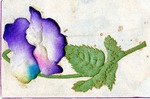 Postcard: Purple Flowers and Leaves on a Stalk