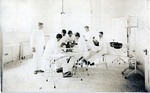 Postcard: Operating Room with Men Operating on a Patient