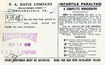Postcard: Received Payment to F. A. Davis Company
