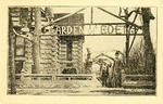 Postcard: Cabin Home of S. P. Dinsmoor Standing Under the Garden of Eden Sign
