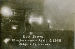 Postcard: Dust Storm 12 o'clock Noon - April 10, 1935, Dodge City, Kansas