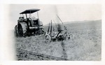 Postcard: Two Men with a Tractor and Farm Equipment