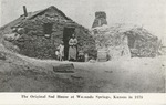Postcard: The Original Sod House at Waconda Springs, Kansas in 1878