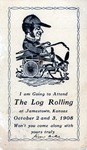 Postcard: I am Going to Attend The Log Rolling at Jamestown, Kansas