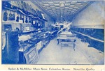 Postcard: Spiker and McMillan Music Store, Columbus, Kansas