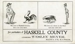Postcard: For Particulars of Haskell County Address Wesley Meyer, Santa Fe, Kansas