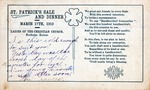 Postcard: St. Patrick's Sale and Dinner