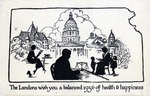 Postcard: The Landons Wish You a Balanced 1936 of Health & Happiness
