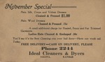 Postcard: November Special, Ideal Cleaners & Dyers