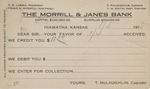 Postcard: The Morrill & Janes Bank Credit Confirmation