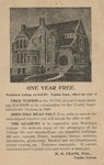 Postcard:  Washburn College Academy Advertisement, Topeka, Kansas