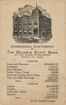 Postcard: Condensed Statement of The Baldwin State Bank