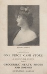 Postcard: One Price Cash Store Advertisement, Quenemo, Kansas. Queen O' Hearts