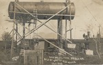 Postcard: 21,600 Gallon Oil Tank. Frisco R.R. Built by United Iron Works. Iola, Kansas