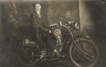 Postcard: Young Man on a Motorcycle