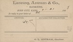 Postcard: Lanning, Antram & Company Bankers Credit Note
