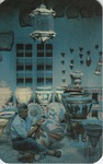 Postcard: Man Working with a Pottery Vase