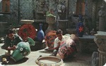Postcard: Two Men Painting Pottery