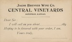Postcard: Jacob Brenner Wine Company, Central Vineyards