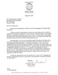 Tomanek Hall: Letter, to President Edward Hammond, from Lieutenant Governor, Sheila Frahm, August 26, 1995 by Sheila Frahm