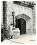 Woman Standing Outside of the Old Forsyth Library